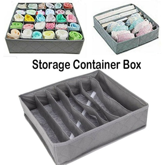 Underwear Socks Storage Organizer with Lids Foldable Closet Drawer Divider 24 Cells, Storage Box for Socks Underwear